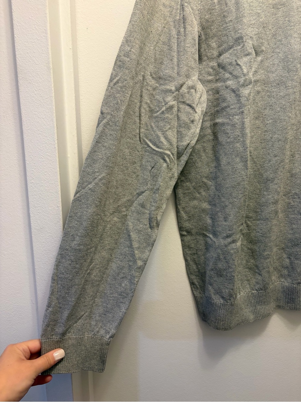 Gap Gray 100% Cotton Lightweight Crewneck Knit Sweater Women's Large - Picture 4 of 6